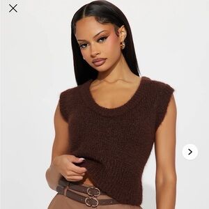 Well behaved fuzzy sweater brown
